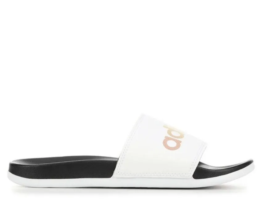 New Adidas Adults' Adilette Comfort Print Sport Slides