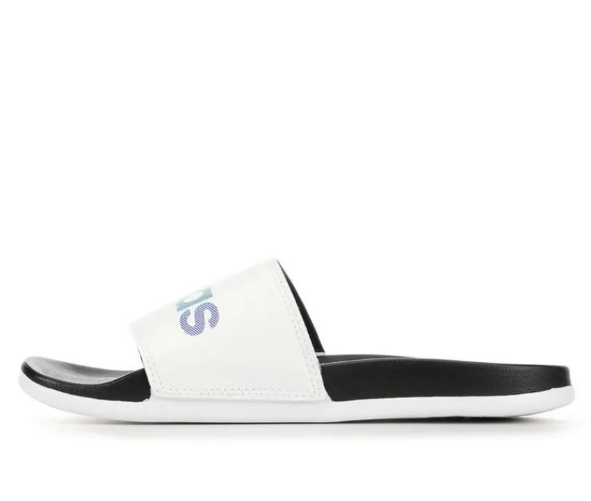 New Adidas Adults' Adilette Comfort Print Sport Slides