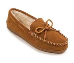 Sale Minnetonka Women's Pile Lined Hardsole Moccasins