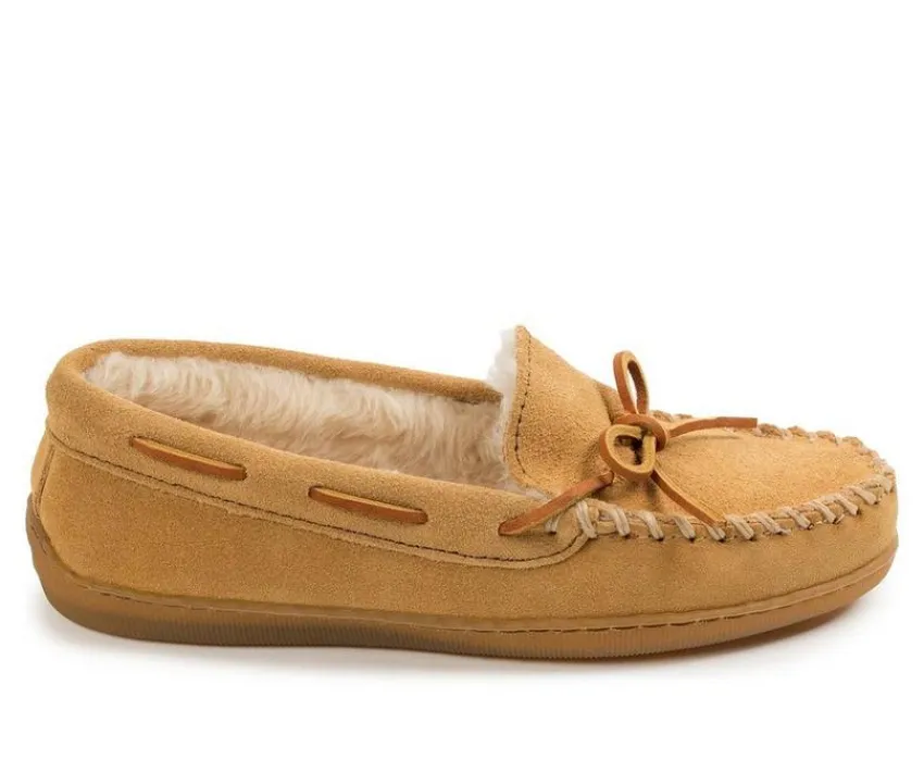 New Minnetonka Women's Pile Lined Hardsole Moccasins