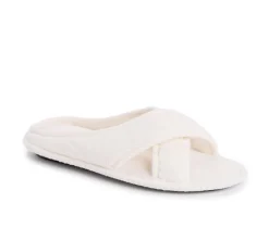 New MUK LUKS Ada Micro Chenille Criss Cross Slippers