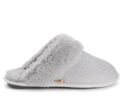 New MUK LUKS Angled Sparkle Scruff Slippers
