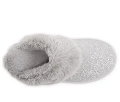 New MUK LUKS Angled Sparkle Scruff Slippers
