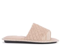 New MUK LUKS Sally Micro Chenille Open Toe Scuff Slippers