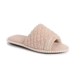 New MUK LUKS Sally Micro Chenille Open Toe Scuff Slippers