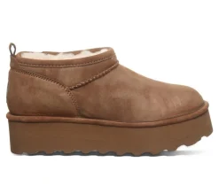 Hot Bearpaw Women's Retro Super Short Vegan Platform Winter Booties