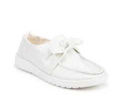 Clearance HEYDUDE Women's Wendy Bow Shimmer Metallic Casual Shoes