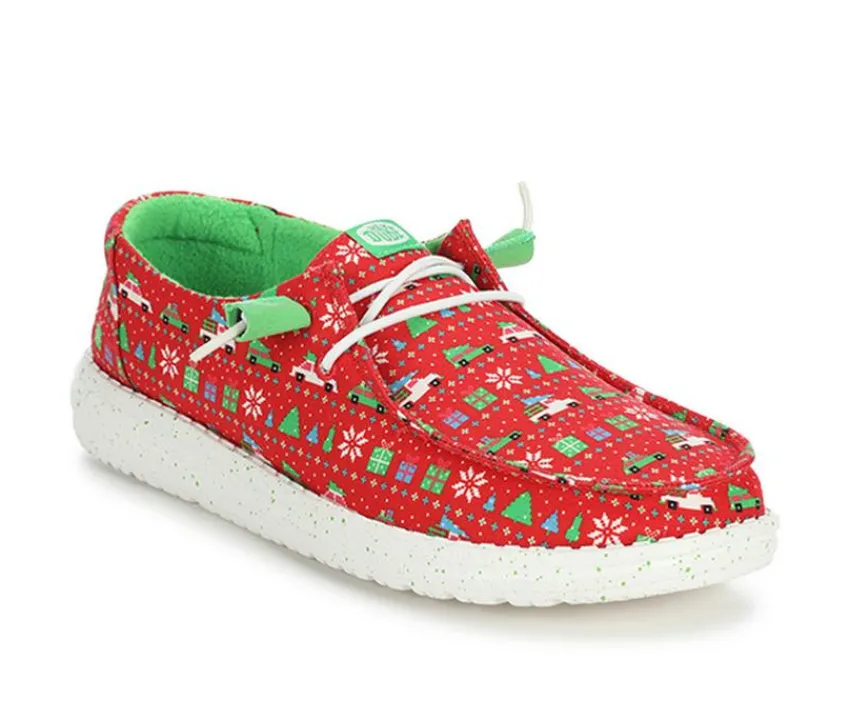 HEYDUDE Women's Wendy Holiday Sweater Slip-on Shoes