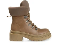 Discount Journee Collection Women's Irrah Heeled Combat Booties