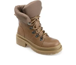 Discount Journee Collection Women's Irrah Heeled Combat Booties