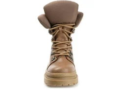 Discount Journee Collection Women's Irrah Heeled Combat Booties