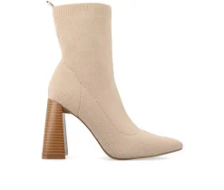 Best Journee Collection Women's Noralinn Heeled Stretch Knit Booties