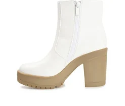 Sale Journee Collection Women's Riplee Platform Block Heel Booties