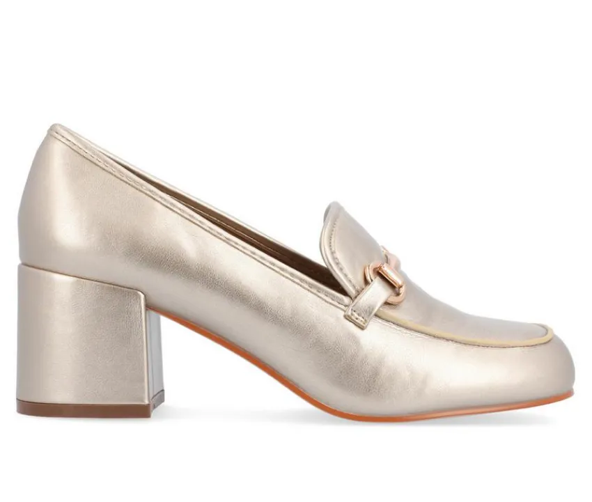 Sale Journee Collection Women's Nysaa Block Heel Loafers