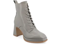 Best Journee Collection Women's Kalindi Lace Up Heeled Booties