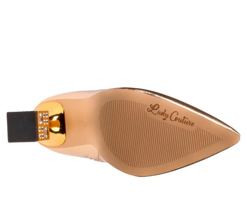 Best Lady Couture Women's Crown Heeled Booties