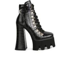 Hot London Rag Women's Boogie Platform Lace Up Booties