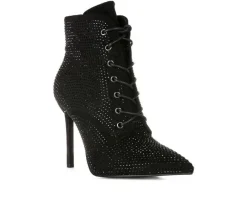 Outlet London Rag Women's Head On Lace Up Stiletto Booties