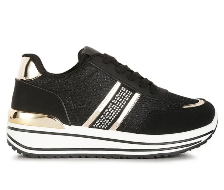 Online London Rag Women's Metallic Panel Platform Sneakers