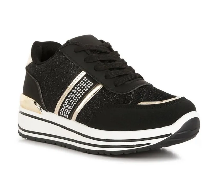 Online London Rag Women's Metallic Panel Platform Sneakers