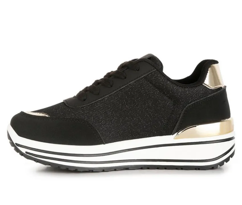 Online London Rag Women's Metallic Panel Platform Sneakers