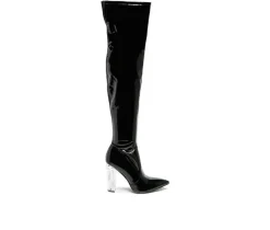 Discount London Rag Women's Noire Block Heel Knee High Boots