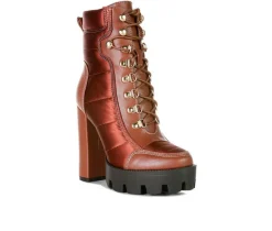 Clearance London Rag Women's Scotch Lace Up Heeled Booties