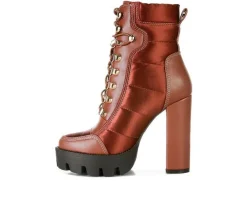 Clearance London Rag Women's Scotch Lace Up Heeled Booties