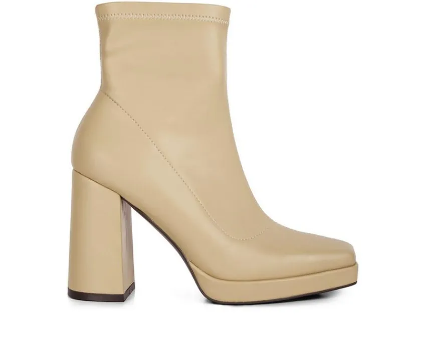 Clearance London Rag Women's Tintin Block Heel Booties