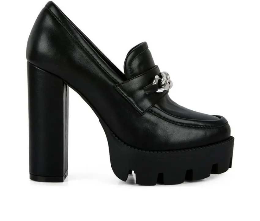 Outlet London Rag Women's Y2K High Platform Heeled Loafers