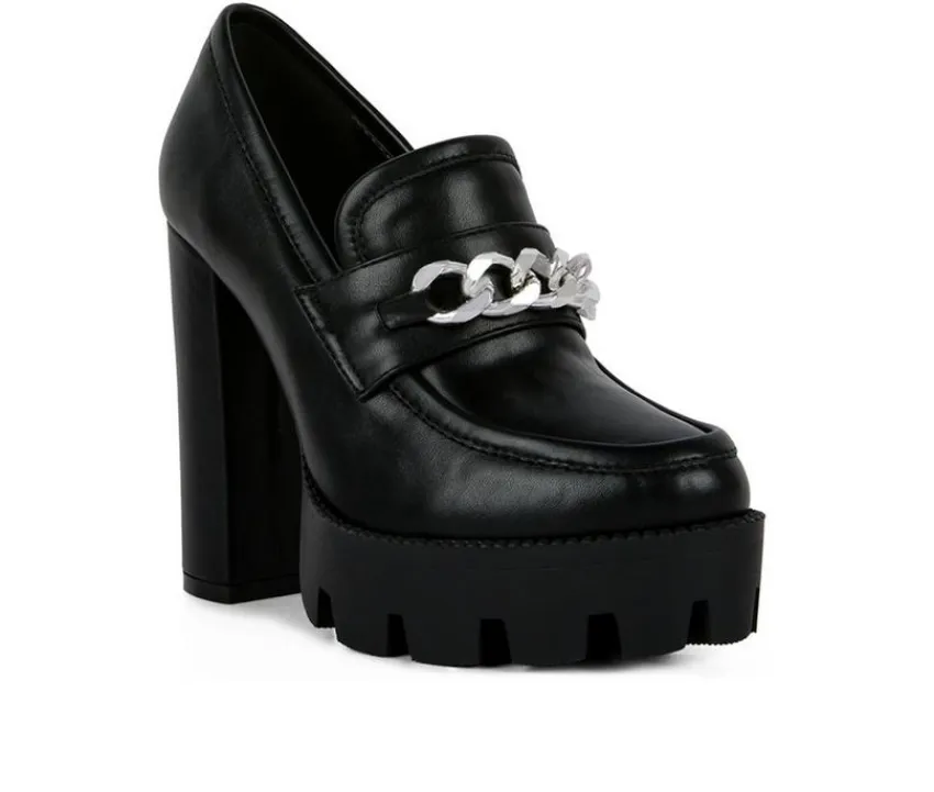 Outlet London Rag Women's Y2K High Platform Heeled Loafers