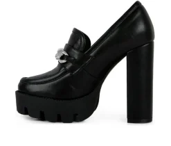 Outlet London Rag Women's Y2K High Platform Heeled Loafers