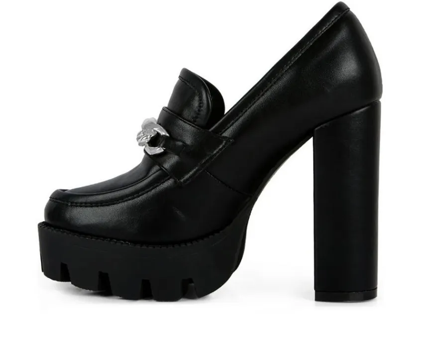 Outlet London Rag Women's Y2K High Platform Heeled Loafers