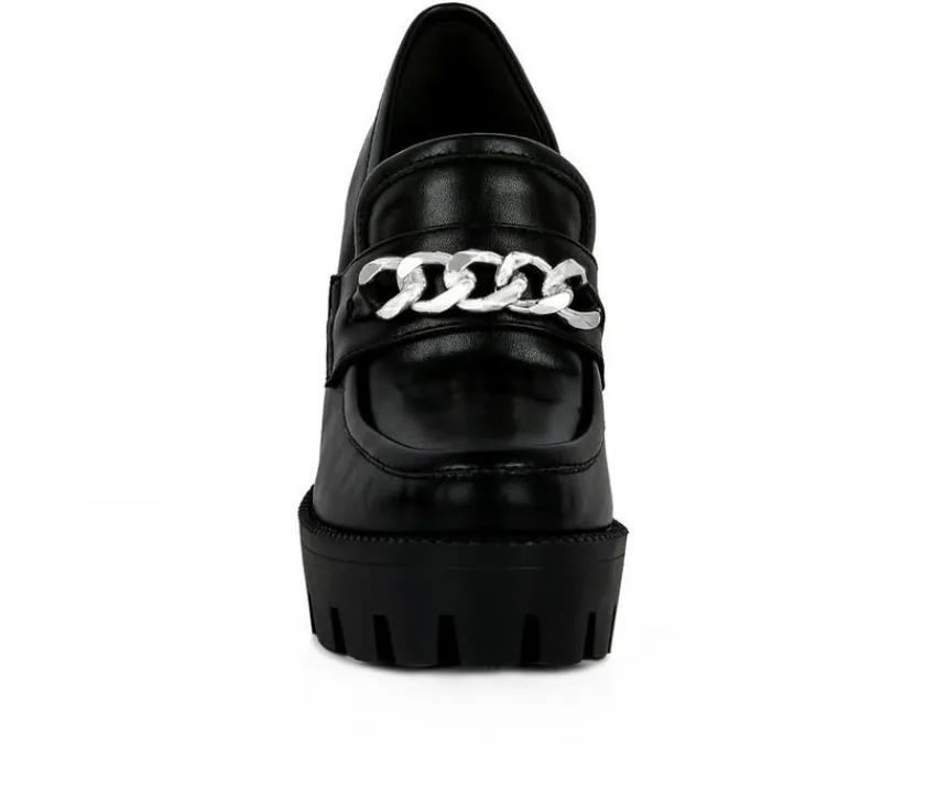 Outlet London Rag Women's Y2K High Platform Heeled Loafers