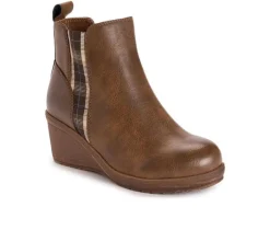 Sale MUK LUKS Women's England Oxford Wedge Booties