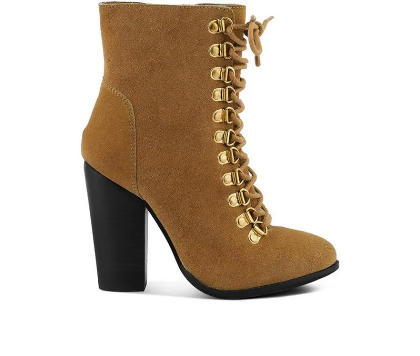 Rag & Co Women's Goose Lace Up Heeled Booties