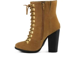 Rag & Co Women's Goose Lace Up Heeled Booties