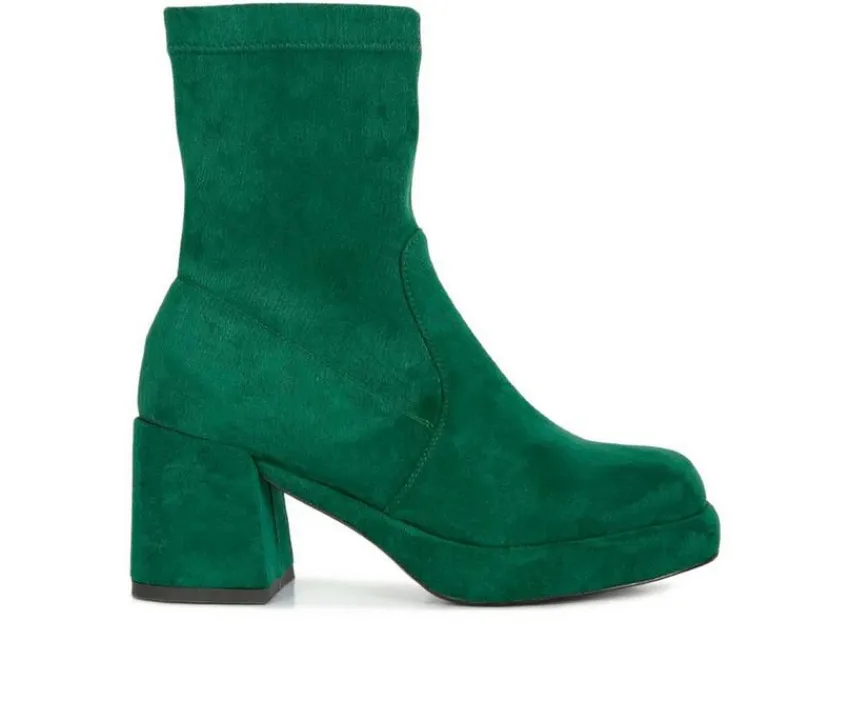 New Rag & Co Women's Two Cubes Heeled Booties