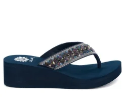 New Yellow Box Women's Selvia Wedge Flip-Flops